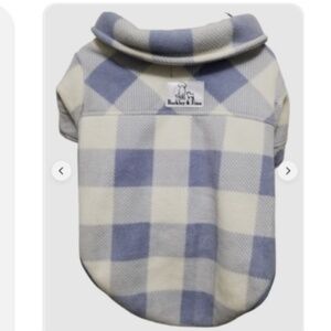 Barkley & Finn Pet Dog Fleece Lined Winter Sleeved Coat Jacket MEDIUM Blue Plaid